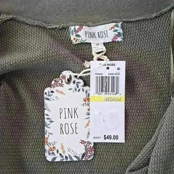 PINK ROSE Women's Junior Fit Open Cardigan Sweater- Color: Shaded Moss - Size: M - Picture 8 of 9